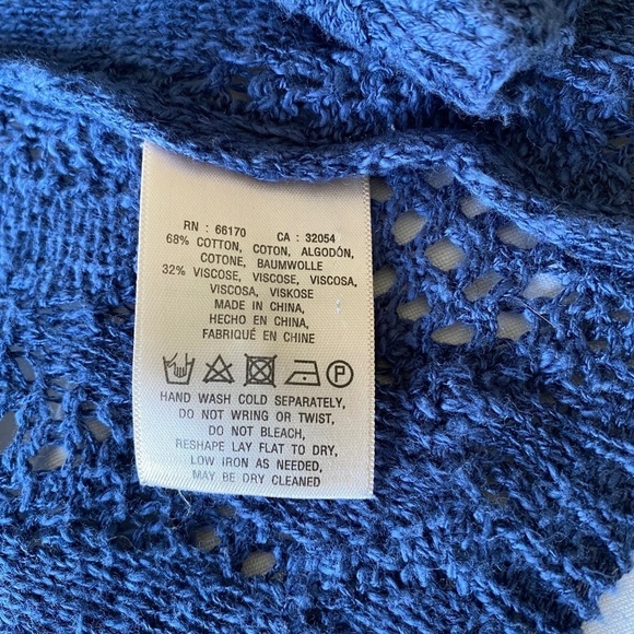 Moth Anthropologie Crochet Long Open Front Gradient Color Cardigan Size Medium - Picture 7 of 12